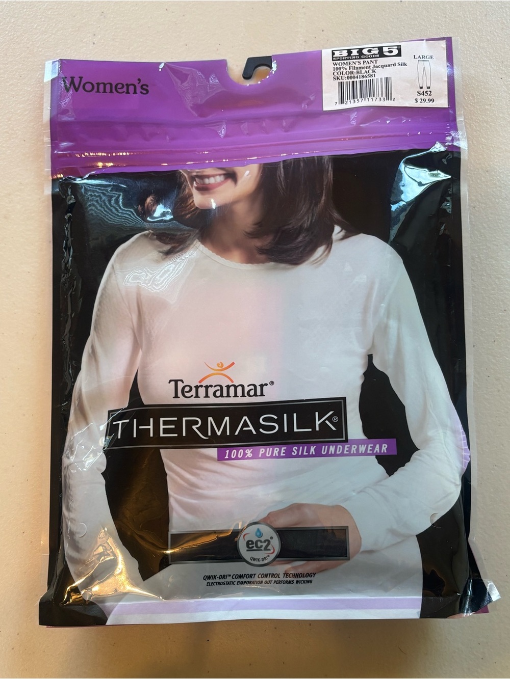 Women's Thermasilk Long Sleeve Base Layer - White
